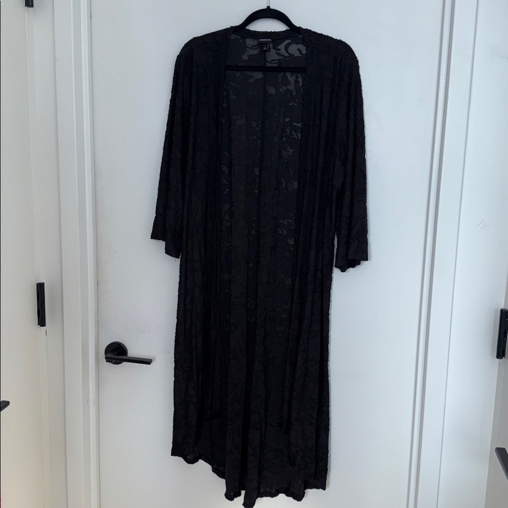 Torrid Burnt Out Floral Print Kimono